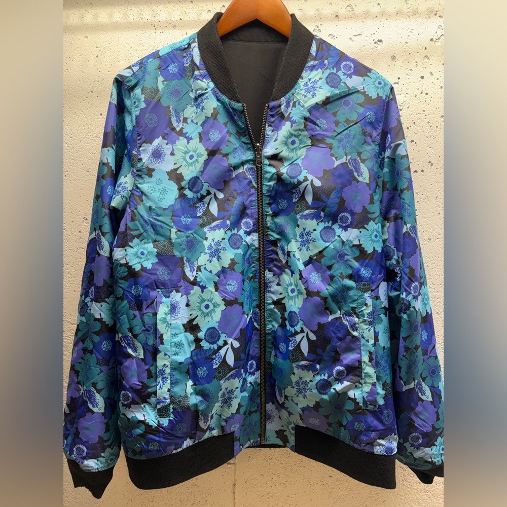 Kirrin Finch Blue and Purple Floral Bomber Jacket